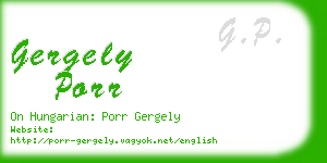 gergely porr business card